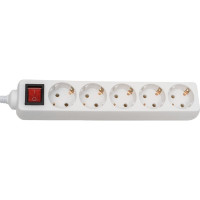 Бытовой удлинитель General Lighting Systems 5 розеток, с заземлением и выключателем, 7 метров, 16А, 3500Вт, Белый GES-16-3x100-5-7m-S 470048
