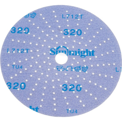 Шлифовальный круг CERAMIC L712T 150 мм на липучке с мультипылеотводом, P320, 5 шт Sunmight 76514R