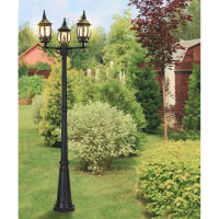 Садово-парковый светильник, столб 3*100W E27 230V, черный FERON 8115 11214