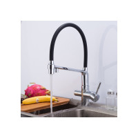 Смеситель для кухни Gappo 35к G4398-7 с выходом для питьевого фильтра, черный-хром 549408