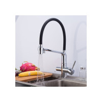 Смеситель для кухни Gappo 35к G4398-7 с выходом для питьевого фильтра, черный-хром 549408