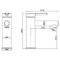 Смеситель для раковины Swedbe Diana однорычажный, 1010, EAN 7350078200011