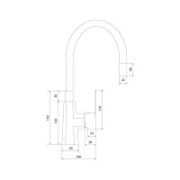 Смеситель для мойки Славен с высоким изливом из силикона, одноручный СЛ-ОД-Н26