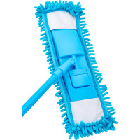 Швабра для пола PERFECTO LINEA Solid с насадкой из шенилла, голубая 43-492032