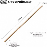 Черенок деревянный ООО Агростройлидер ASL Ф30 сух. шлиф. 1,7-1,84м 116