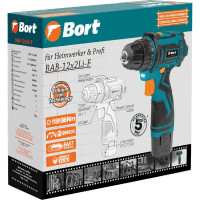 Аккумуляторная дрель-шуруповерт BORT BAB-12x2Li-F 93413083