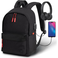 Универсальный рюкзак с отделением для ноутбука BRAUBERG URBAN, USB-порт, черный, 44x31x14см, 270805