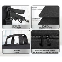 Сумка-портфель с отделением для ноутбука 15.6" BRAUBERG Practical, черная, 29x40x7 см 270829
