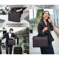 Сумка-портфель с отделением для ноутбука 15.6" BRAUBERG Practical, черная, 29x40x7 см 270829