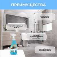 Средство для мытья стекол, пластика и зеркал VASH GOLD 500 мл, спрей 307345