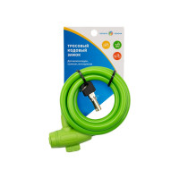 Тросовый замок для велосипедов и колясок с ключом Четыре сезона 150 см, зеленый 79-0313