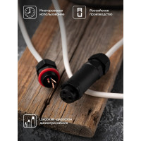 Кабельный коннектор EKF I-образный (клеммник 3PIN) IP68 FreeTools plc-uac-cb3