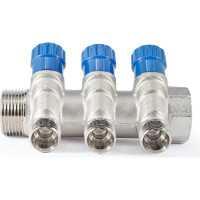 Коллектор с регулировочными вентилями PROFACTOR в/н 1" х 3 вых 1/2"нар PF MV 269.3