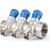 Коллектор с регулировочными вентилями PROFACTOR в/н 1" х 3 вых 1/2"нар PF MV 269.3