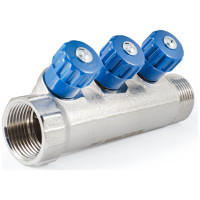 Коллектор с регулировочными вентилями PROFACTOR в/н 1" х 3 вых 1/2"нар PF MV 269.3