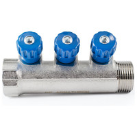 Коллектор с регулировочными вентилями PROFACTOR в/н 1" х 3 вых 1/2"нар PF MV 269.3