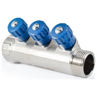 Коллектор с регулировочными вентилями PROFACTOR в/н 1" х 3 вых 1/2"нар PF MV 269.3