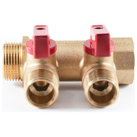 Коллектор с шаровыми кранами PROFACTOR  в/н 3/4" х 2 вых 1/2"нар PF MV 264.2