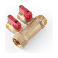 Коллектор с шаровыми кранами PROFACTOR  в/н 3/4" х 2 вых 1/2"нар PF MV 264.2