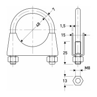 Хомут стремянка MasterProf M8, D48 ИС.140837