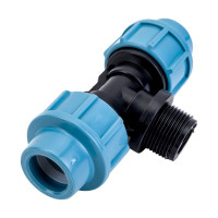 Тройник компрессионный ПНД 20 мм, 3/4M AV Engineering AVE1092034