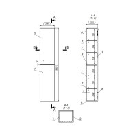 Пенал Cersanit LARA 30 орех 63417