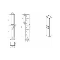 Пенал Cersanit LARA 30 орех 63417