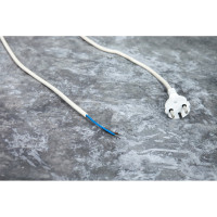 Шнур с литой вилкой МПП УДЛИНИТЕЛЬ ПВС-ВП 2х0,75 L1.5 м, белый 999000000002401