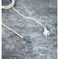 Шнур с литой вилкой МПП УДЛИНИТЕЛЬ ПВС-ВП 2х0,75 L1.5 м, белый 999000000002401