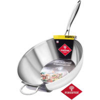 Вок из нержавеющей стали Forester 33 см, с длинной ручкой CI-11