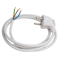 Сетевой шнур Мастер Тока ПВСбм 3x0,75 белый, 10А, с заземлением, 1,5м, угловая вилка СШ0030