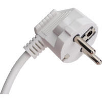 Сетевой шнур Мастер Тока ПВСбм 3x0,75 белый, 10А, с заземлением, 1,5м, угловая вилка СШ0030