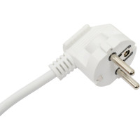 Сетевой шнур Мастер Тока ПВСбм 3x0,75 белый, 10А, с заземлением, 3м, угловая вилка СШ0031
