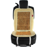 Накидка на сиденье Heyner массажер, деревянные шарики, велюр, бежевая 709200