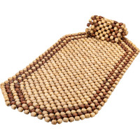 Массажная накидка на сиденье Nova Bright с подголовником, деревянная, покрытая светлым лаком, 127x38 см 36578