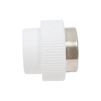 Комбинированная муфта под ключ PRO AQUA PP-R ВР белая d-40 мм 1 1/2" PA22521Pb