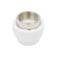 Комбинированная муфта под ключ PRO AQUA PP-R ВР белая d-40 мм 1 1/2" PA22521Pb