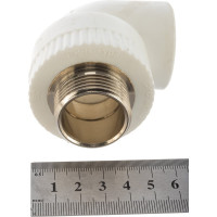 Комбинированный угольник PRO AQUA PP-R НР белый, 32 мм, 1" PA27018Pb