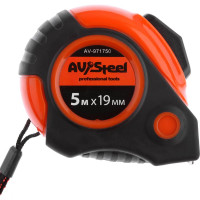 Рулетка обрезиненный корпус 5мх19мм с автостопом AV Steel AV-971750