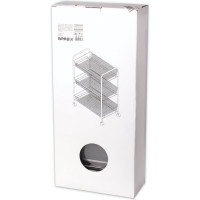 Офисно-бытовая этажерка-тележка 3 яруса, на колесах, металл, серебристая BRABIX 603752