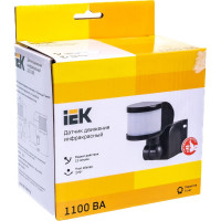 Детектор движения IEK ДД 018 1100Вт, угол обз. 270град., дальн. 12м, IP44, черн. LDD10-018B-1100-002