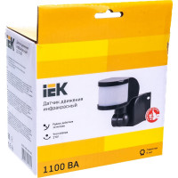 Детектор движения IEK ДД 018 1100Вт, угол обз. 270град., дальн. 12м, IP44, черн. LDD10-018B-1100-002