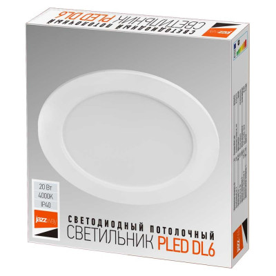 Светодиодный светильник Jazzway PLED DL6 WH Downlight 20Вт 4000К IP40 ДВО встраив. 5036369