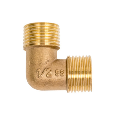 Уголок для компрессора резьба наружная 1/2" латунь Pegas pneumatic 4327