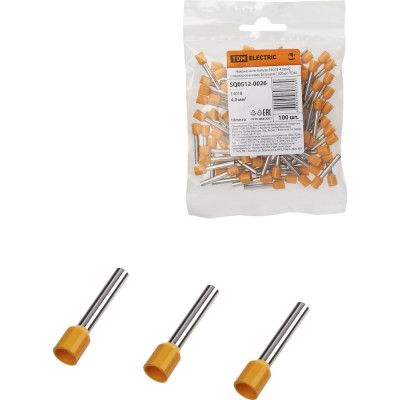 Наконечник-гильза TDM ELECTRIC е4018 4,0мм2 с изолированным фланцем (100шт) SQ0512-0026