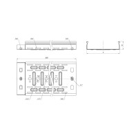 Перфорированный лоток EKF 50х150х3000-0.55 мм 2 шт по 3 м L5015001-0,55