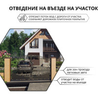 Лоток водоотводный Gidrolica Pro DN100, 1000х146х152мм - пластиковый 800pro