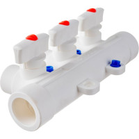 Коллектор PRO AQUA PP-R с 3 выходами, белый ШК 25-20 PA6710308Pb