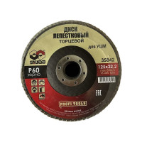 Круг лепестковый плоский (10 шт; 125х22 мм; Р60) SKRAB 35842