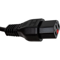 Шнур питания с блокировкой LANMASTER C13-C14, 3х0.75, 220В, 10А, черный, 1 метр LAN-PP13L/14-1.0-BK
